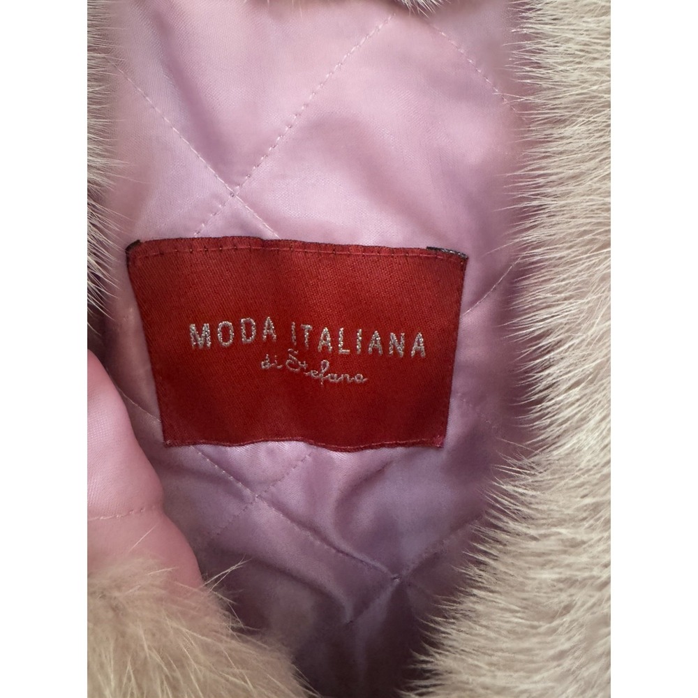 DI Stefano Moda Italiana Luxury Denim & Pink Mink Jacket   Size M - Picture 7 of 10